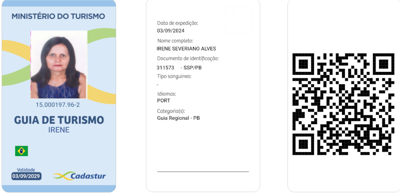 cracha da guia de turismo Irene
