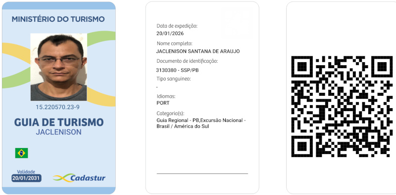 cópia do crachá oficial da Guia de Turismo  Jaclenison