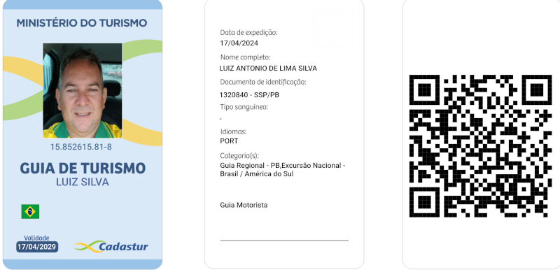 cópia do crachá oficial do Guia de Turismo Luiz Antonio