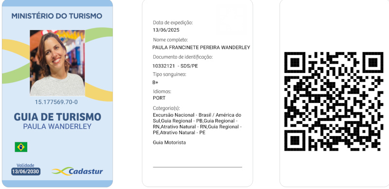crachá da guia Paula Wanderley