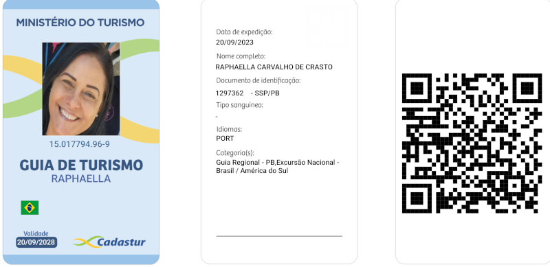 cópia do crachá oficial da Guia de Turismo 