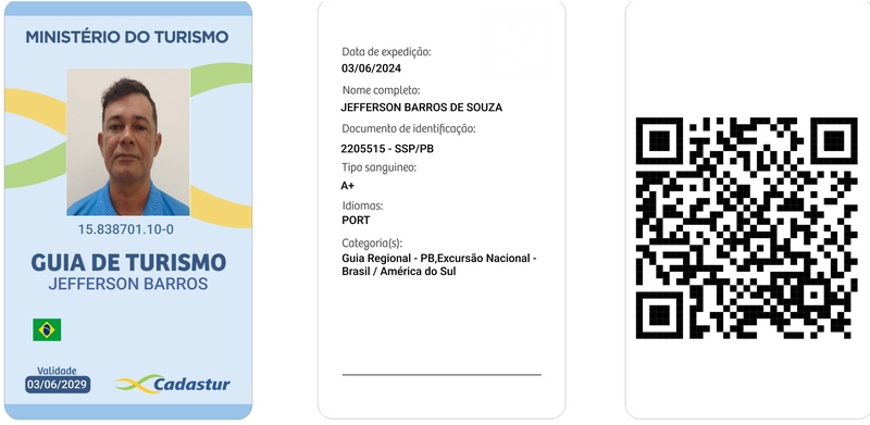 reprodução do crachá virtual do guia Jefferson