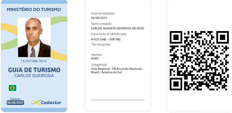 reprodução do crachá virtual do guia queiroga